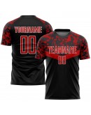 Best Pro Custom Black Red-White Sublimation Soccer Uniform Jersey