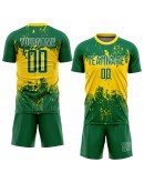 Best Pro Custom Kelly Green Kelly Green-Gold Sublimation Soccer Uniform Jersey