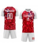 Best Pro Custom Red White Sublimation Soccer Uniform Jersey
