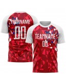 Best Pro Custom Red White Sublimation Soccer Uniform Jersey