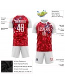 Best Pro Custom Red White Sublimation Soccer Uniform Jersey