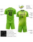 Best Pro Custom Neon Green Black Sublimation Soccer Uniform Jersey