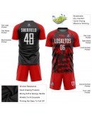 Best Pro Custom Red White-Black Sublimation Soccer Uniform Jersey