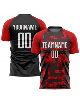 Best Pro Custom Red White-Black Sublimation Soccer Uniform Jersey