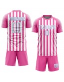 Best Pro Custom Pink White-Light Blue Sublimation Soccer Uniform Jersey