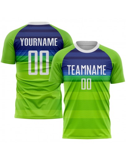 Best Pro Custom Neon Green White-Royal Sublimation Soccer Uniform Jersey