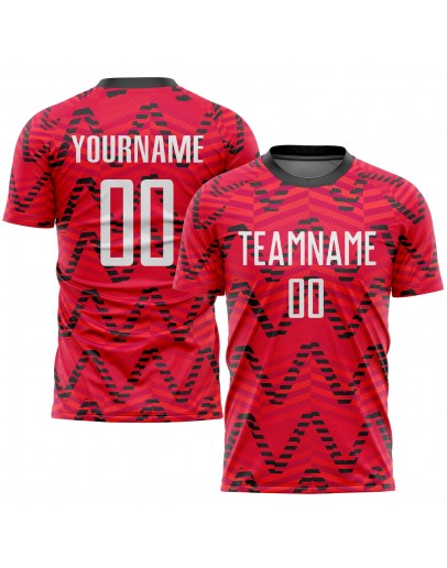 Best Pro Custom Red White-Black Sublimation Soccer Uniform Jersey