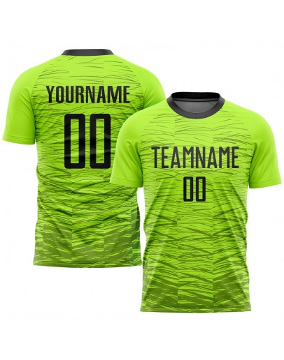 Best Pro Custom Neon Green Black Sublimation Soccer Uniform Jersey