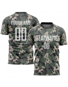 Best Pro Custom Camo White-Black Sublimation Salute To Service Soccer Uniform Jersey