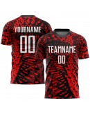 Best Pro Custom Red Black-White Sublimation Soccer Uniform Jersey