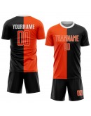 Best Pro Custom Black Orange-White Sublimation Split Fashion Soccer Uniform Jersey