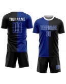 Best Pro Custom Black Royal-White Sublimation Split Fashion Soccer Uniform Jersey