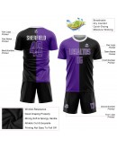 Best Pro Custom Black Purple-White Sublimation Split Fashion Soccer Uniform Jersey
