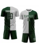 Best Pro Custom Gray Green-White Sublimation Split Fashion Soccer Uniform Jersey