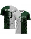 Best Pro Custom Gray Green-White Sublimation Split Fashion Soccer Uniform Jersey
