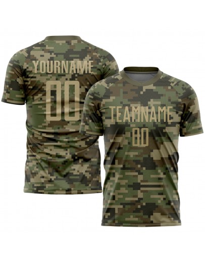 Best Pro Custom Camo Vegas Gold-Olive Sublimation Salute To Service Soccer Uniform Jersey