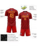 Best Pro Custom Red Gold Sublimation Soccer Uniform Jersey