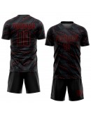 Best Pro Custom Black Red Sublimation Soccer Uniform Jersey