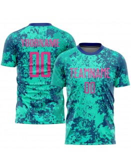 Best Pro Custom Teal Pink-Royal Sublimation Soccer Uniform Jersey
