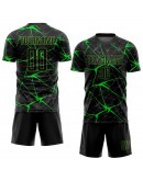 Best Pro Custom Black Neon Green Sublimation Soccer Uniform Jersey