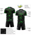 Best Pro Custom Black Neon Green Sublimation Soccer Uniform Jersey