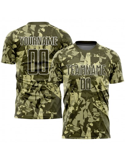 Best Pro Custom Camo Olive-White Sublimation Salute To Service Soccer Uniform Jersey