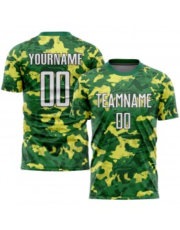 Best Pro Custom Camo White-Kelly Green Sublimation Salute To Service Soccer Uniform Jersey