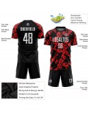 Best Pro Custom Red White-Black Sublimation Soccer Uniform Jersey