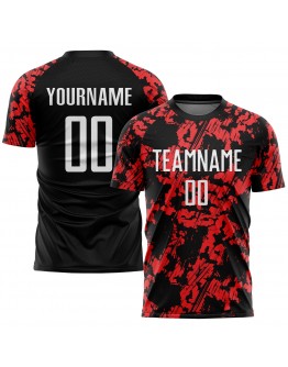 Best Pro Custom Red White-Black Sublimation Soccer Uniform Jersey