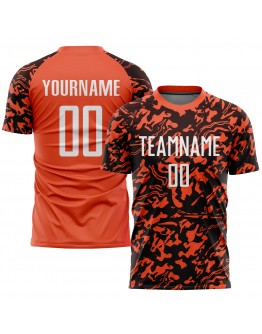 Best Pro Custom Orange White-Black Sublimation Soccer Uniform Jersey