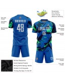 Best Pro Custom Royal White-Neon Green Sublimation Soccer Uniform Jersey