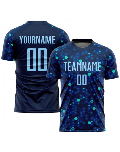 Best Pro Custom Navy Light Blue-Royal Sublimation Soccer Uniform Jersey