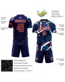 Best Pro Custom Navy Red-White Sublimation Soccer Uniform Jersey
