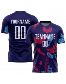 Best Pro Custom Navy White-Light Blue Sublimation Soccer Uniform Jersey