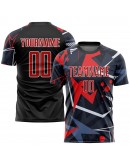Best Pro Custom Black Red-White Sublimation Soccer Uniform Jersey