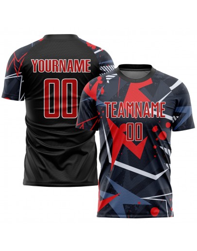Best Pro Custom Black Red-White Sublimation Soccer Uniform Jersey