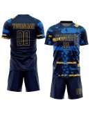 Best Pro Custom Navy Navy-Gold Sublimation Soccer Uniform Jersey