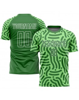 Best Pro Custom Neon Green-Kelly Green-White Sublimation Soccer Uniform Jersey