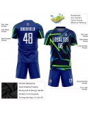 Best Pro Custom Royal White-Neon Green Sublimation Soccer Uniform Jersey