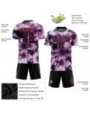 Best Pro Custom Tie Dye Black-Pink Sublimation Soccer Uniform Jersey