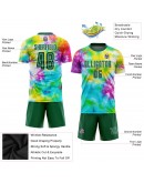 Best Pro Custom Tie Dye Kelly Green-White Sublimation Soccer Uniform Jersey
