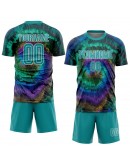 Best Pro Custom Tie Dye Aqua-White Sublimation Soccer Uniform Jersey