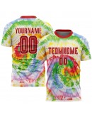 Best Pro Custom Tie Dye Red-White Sublimation Soccer Uniform Jersey