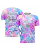 Best Pro Custom Tie Dye White-Light Blue Sublimation Soccer Uniform Jersey