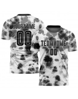 Best Pro Custom Tie Dye Black-White Sublimation Soccer Uniform Jersey