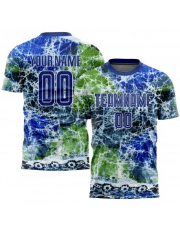 Best Pro Custom Tie Dye Royal-White Sublimation Soccer Uniform Jersey