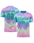 Best Pro Custom Tie Dye Aqua-White Sublimation Soccer Uniform Jersey