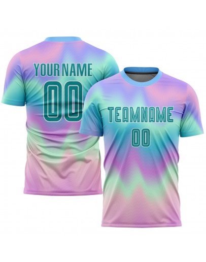 Best Pro Custom Tie Dye Aqua-White Sublimation Soccer Uniform Jersey