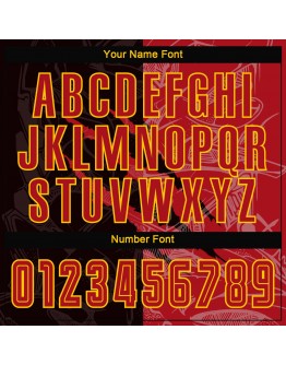 Best Pro Custom Graffiti Pattern Red-Gold Sublimation Soccer Uniform Jersey