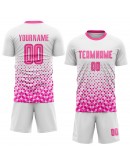 Best Pro Custom White Pink Sublimation Soccer Uniform Jersey